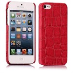 Snake leather iPhone 5 cover (Rød)